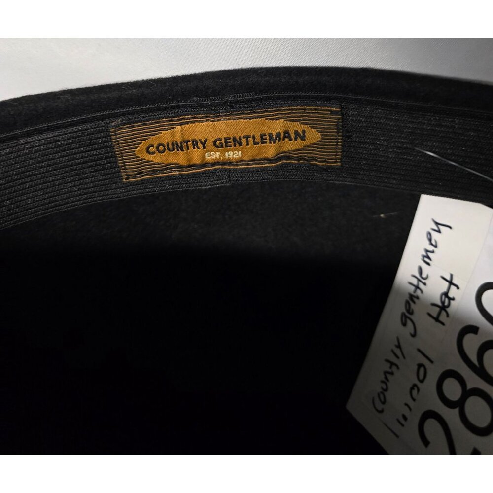 Country Gentleman Black Wool Felt Hat Size Medium Classic Style - Picture 7 of 8